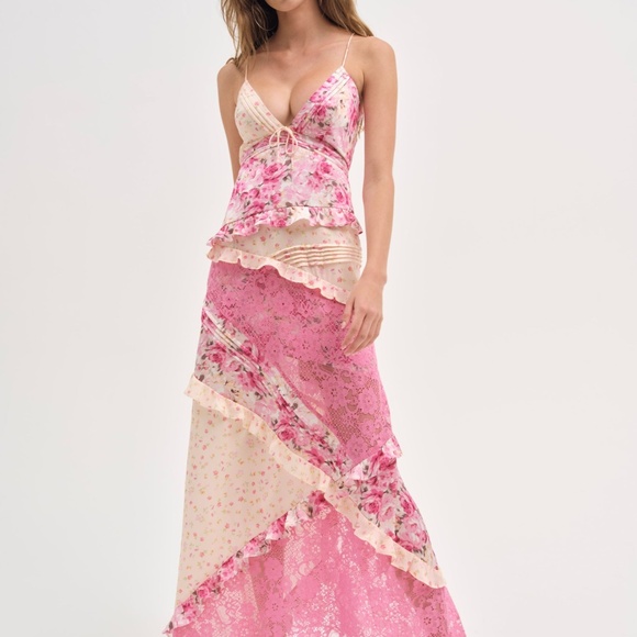 For Love And Lemons Dresses & Skirts - For Love & Lemons Rosalyn Maxi Dress XS / Coral